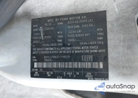 2012 Ford Transit Connect Xlt from USA, damaged, VIN NM0LS7BN3CT116575